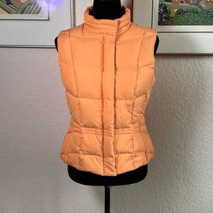 LILY PULITZER Orange Puffer Down Vest Size S Inner Lined Floral NWOT MSRP $155